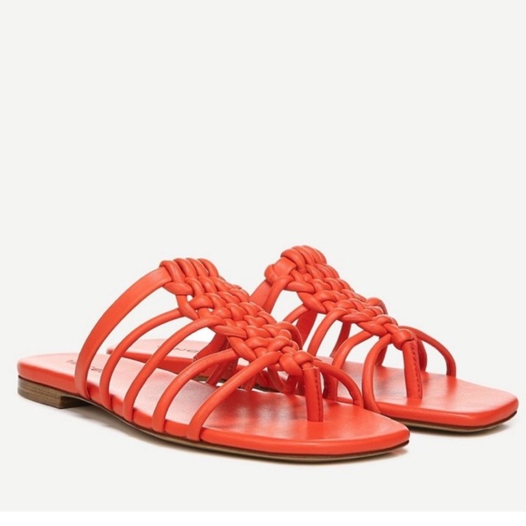 VINCE Dae Knotted Leather Slides Thong Sandals - Picture 1 of 14